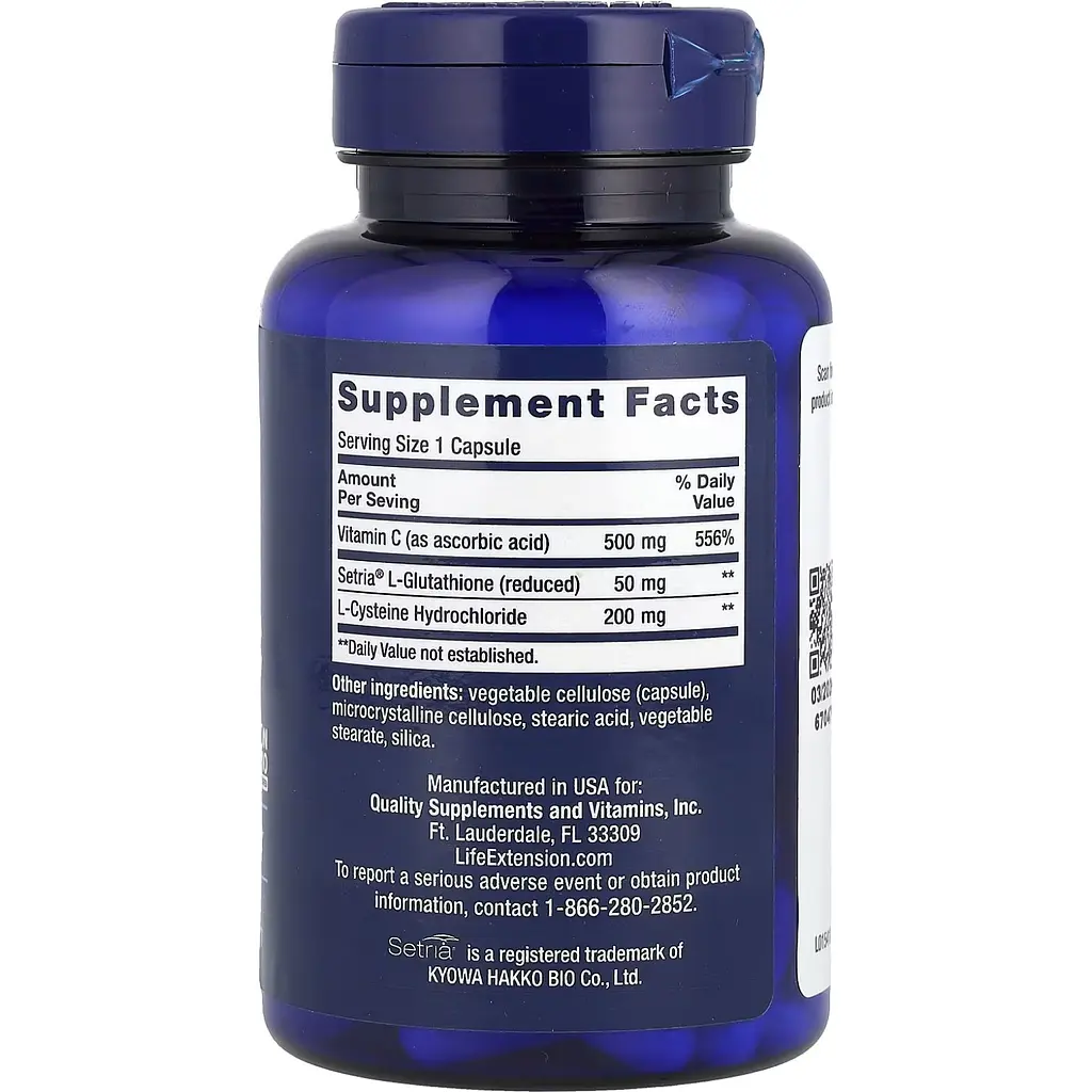 Глутатіон та цистеїн Life Extension Glutathione Cysteine & C 100 капсул - фото 2
