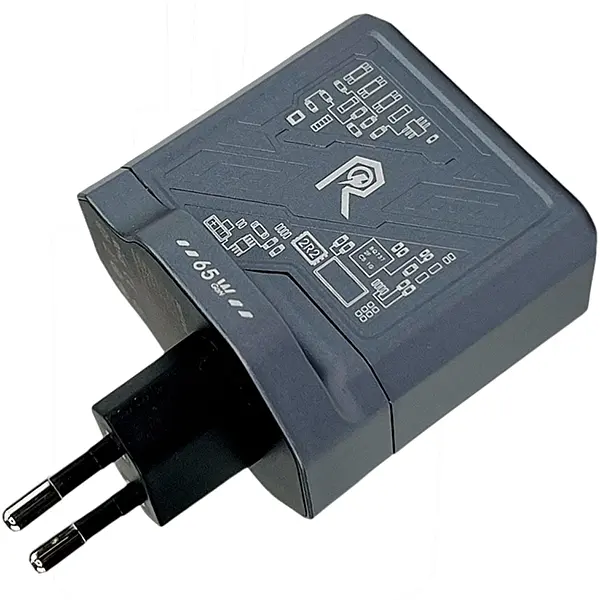Зарядний адаптер Remax RP-U108 65W 1A+2C швидка зарядка GaN RP-U108 2xType-C + 1xUSB-A Чорний - фото 4