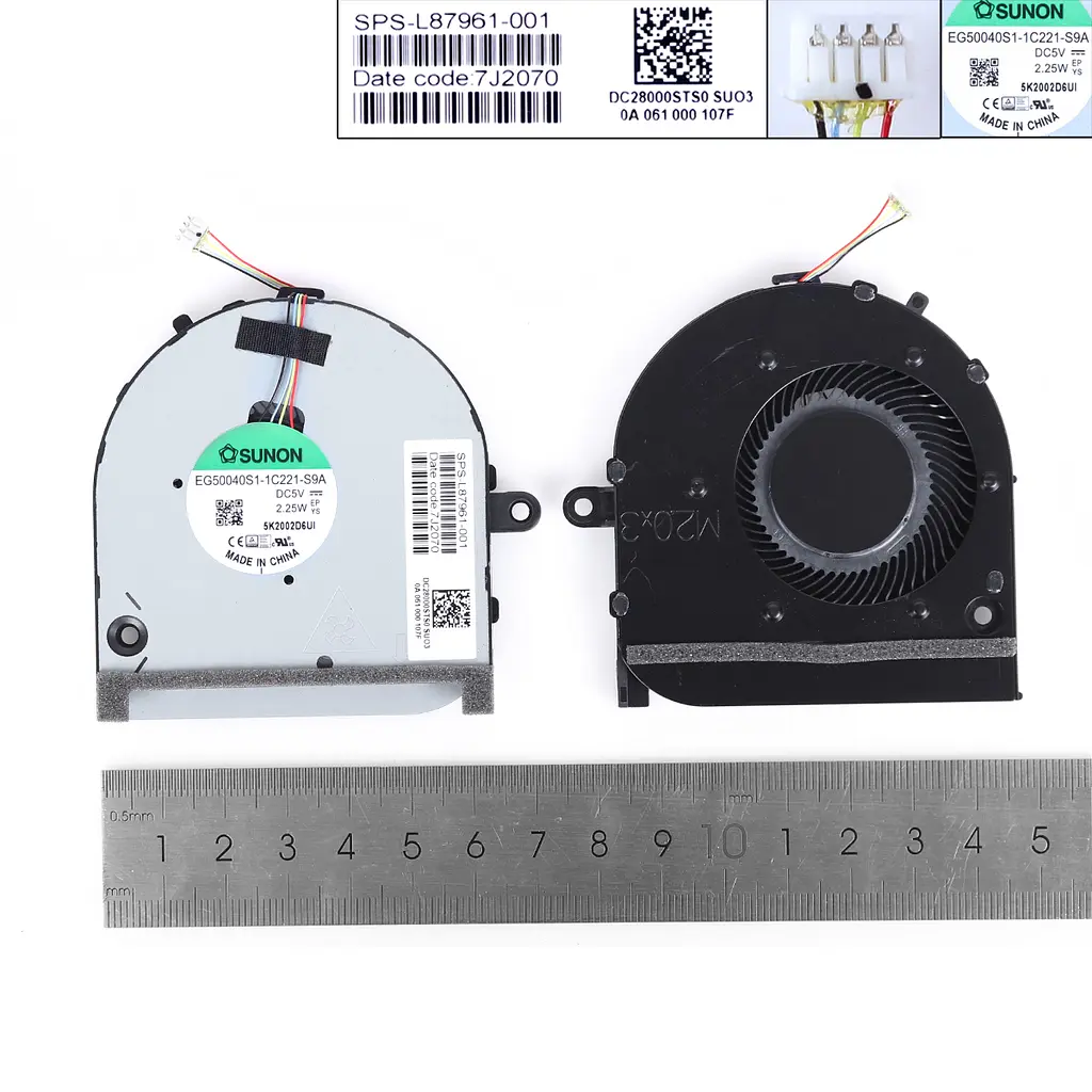 Вентилятор для HP Envy 17-CG 17M-CG 17T-CG, (5V CPU, L87961-001, EG50040S1-1C221-S9A, DC28000STS0) - фото 3