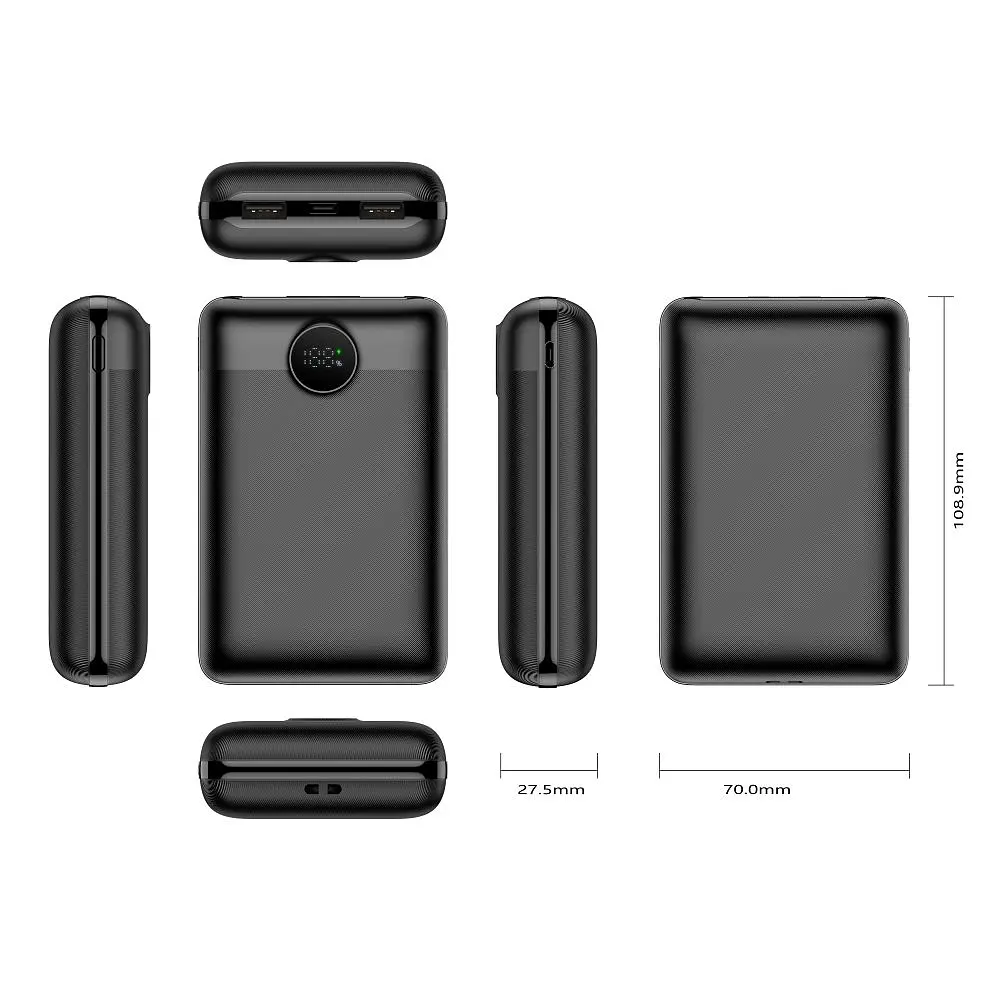 УМБ VEGER S20 Fast Charging Mini PD QC3.0 22,5W 20000mAh Black (W2053) (6970453554198) - фото 7