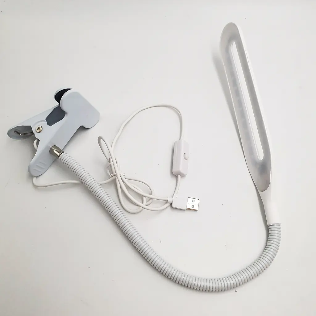 Світлодіодна настільна USB-лампа, гнучка, на прищіпці, 24 LED, UKC XSD 206, біла - фото 4