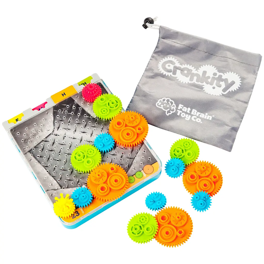 Головоломка Fat Brain Toys Crankity Разноцветные шестеренки (F140ML) - фото 2
