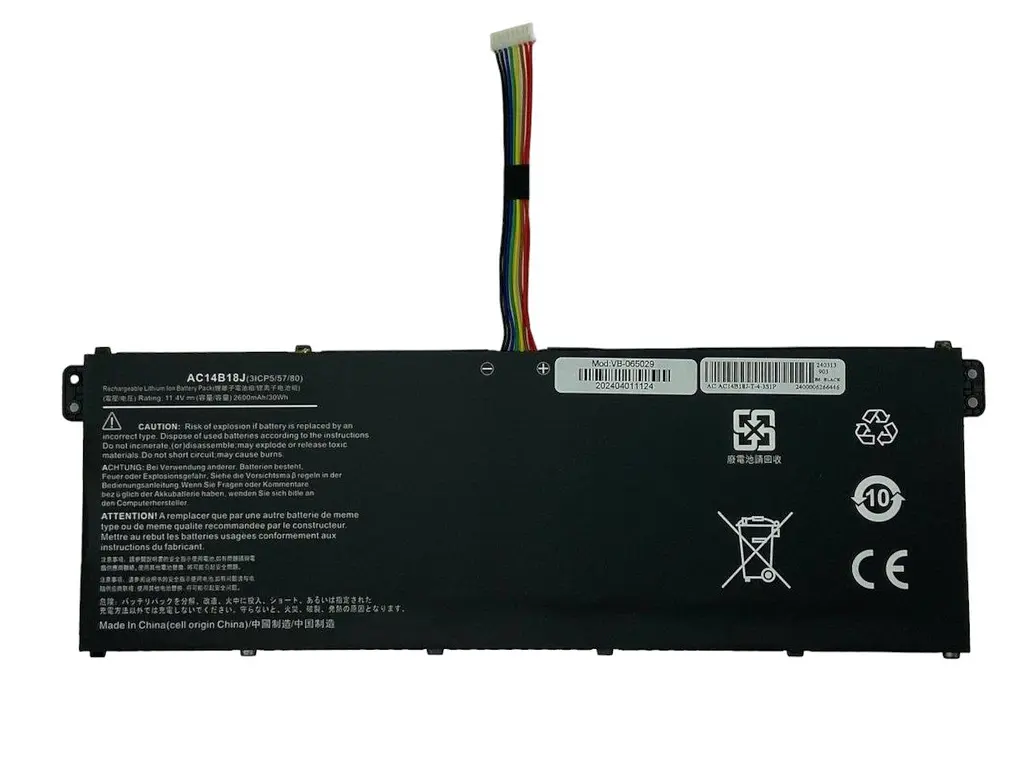 Акумулятор для ноутбука Acer AC14B18J-3S1P Aspire ES1-511 11.4V Black 2600 mAh - фото 2