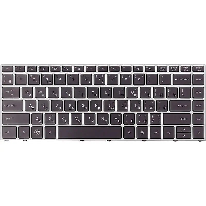Клавіатура для ноутбука HP ProBook 5330m, чорна, сірий фрейм (KB315949)