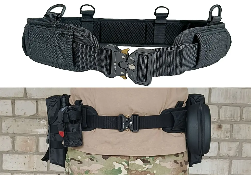 Розвантажувальний тактичний пояс РПС із кріпленням MOLLE чорний (варбелт, warbelt) - фото 3