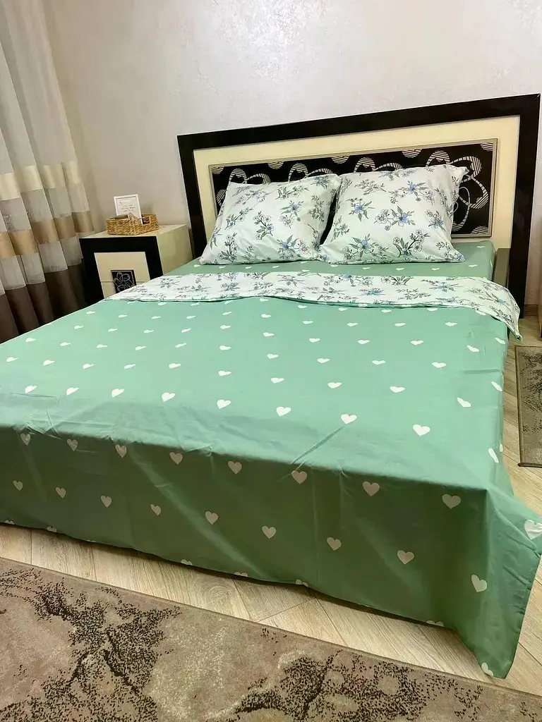 Постільна білизна бавовняна Маргаритка Півтораспальна 150 x 220 Бязь Біла 70 х 70 - фото 2