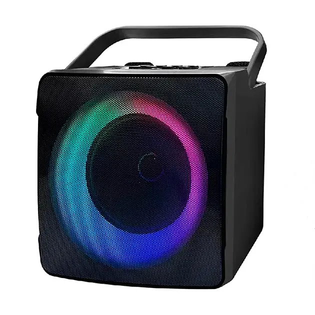 Портативна бездротова колонка з караоке SDRD SD-508 (Bluetooth, RGB, мікрофон, Black) - фото 4