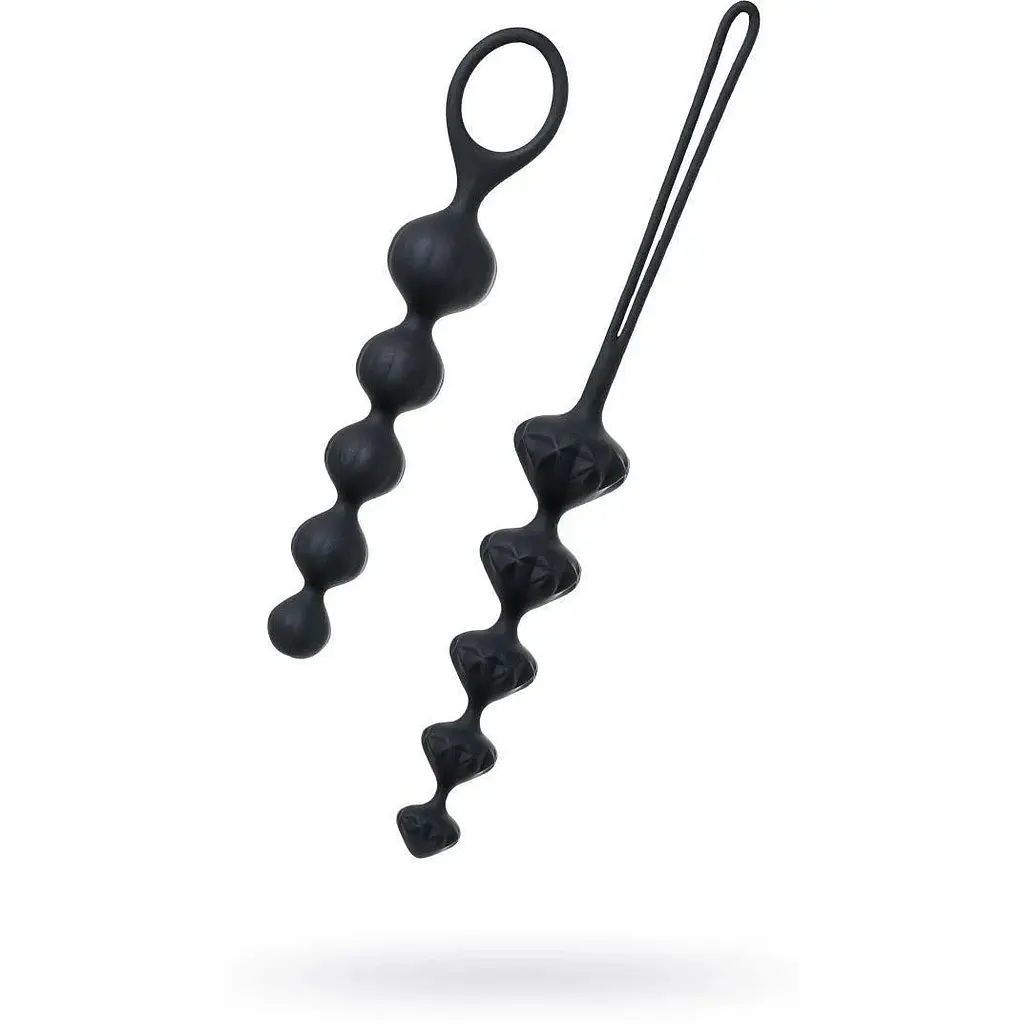 Набор анальных бус Satisfyer Beads Black силикон 3.3 см и 3.5 см - фото 2