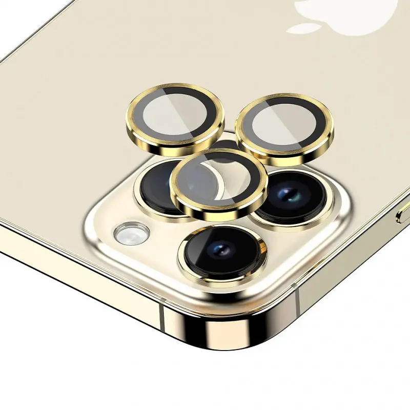 Захисне скло Metal Classic на камеру (у упак.) для Apple iPhone 14 Pro (6.1) / 14 Pro Max (6.7) Золотий / Gold - фото 5