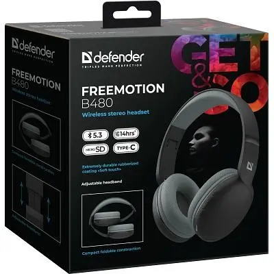 Навушники Defender FreeMotion B480 Bluetooth Black (63480) - фото 7