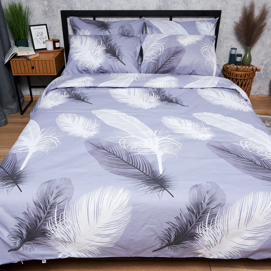 Пододеяльник Moon&Star Бязь Gold Люкс Soft Plumes Полуторный 143x210 см - фото 2