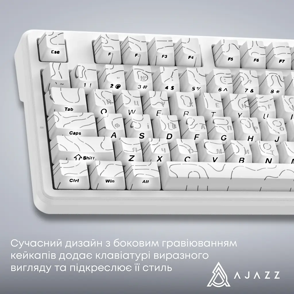 Клавиатура беспроводная Ajazz AK870 V2 Maillard Switch White (AK870-V2-SW) - фото 8
