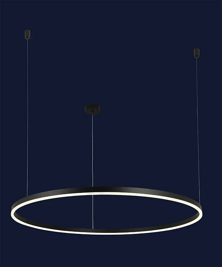 Люстра led світильник кільця підвісна Levistella 918LP450-1 BK 1000MM - фото 2