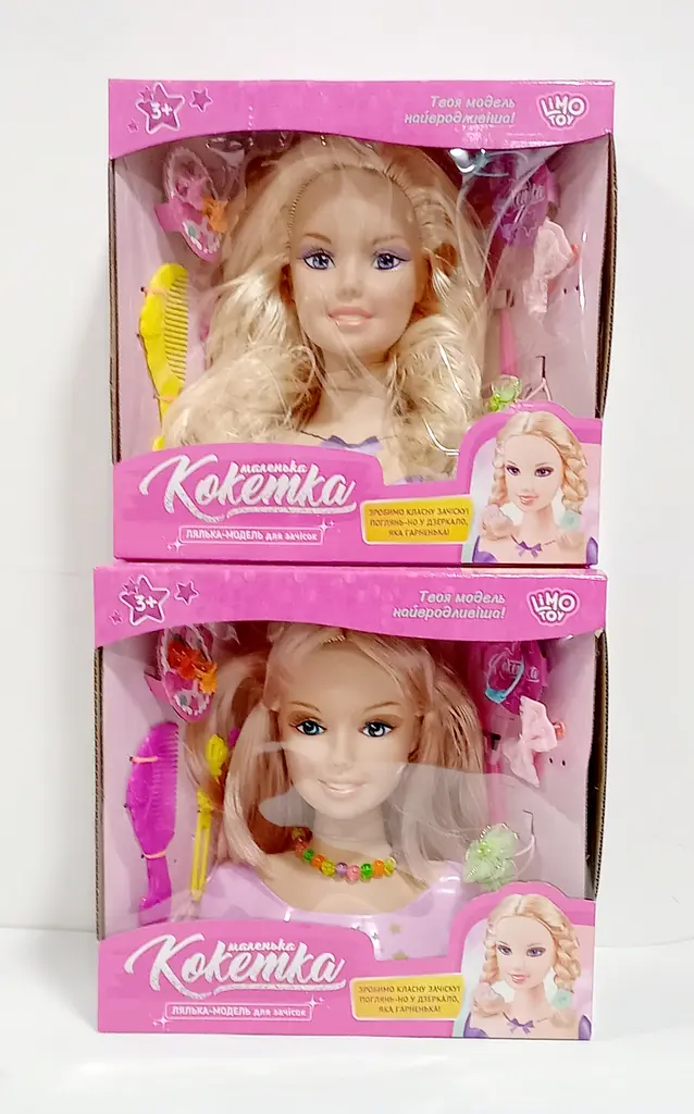 Кукла голова для причесок 868-3-7 LimoToy, 20 см, расческа, заколоч, резиночки, в коробке (6903317392902) МИКС - фото 2