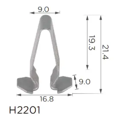 Скоба В=21.4 Д=16.8 Ш=9 Volkswagen, Audi, Skoda Seat (3B9867289, 16508) (H2201) - фото 2