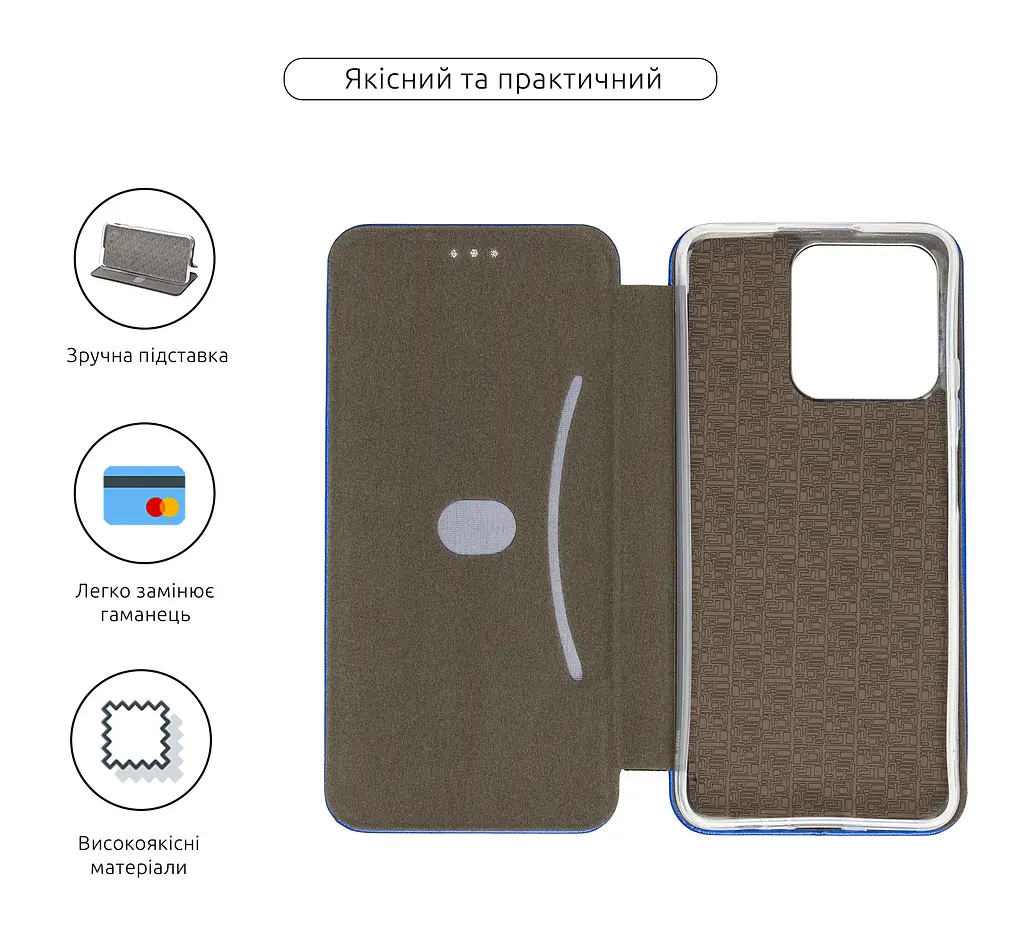 Чехол-книжка для Realme C53/C51/Note 50, G-Case, синий, кожаный чехол-книжка из экокожи (PU) и TPU, с магнитом, с подставкой и вместительным кардхолдером, противоударный, защита всего корпуса, ArmorStandart (ARM71020) - фото 3