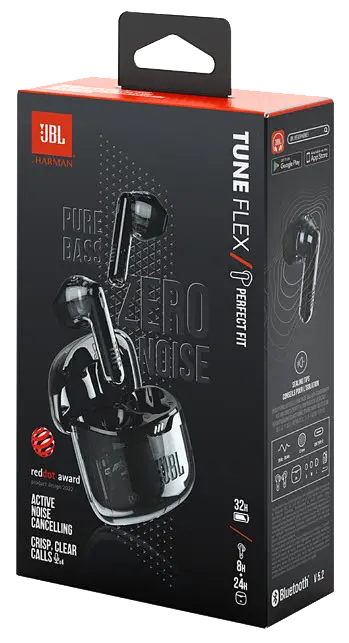 Гарнітура JBL TUNE FLEX 2 Ghost Чорний (JBLTFLEX2GBLK) (7065586) - фото 10