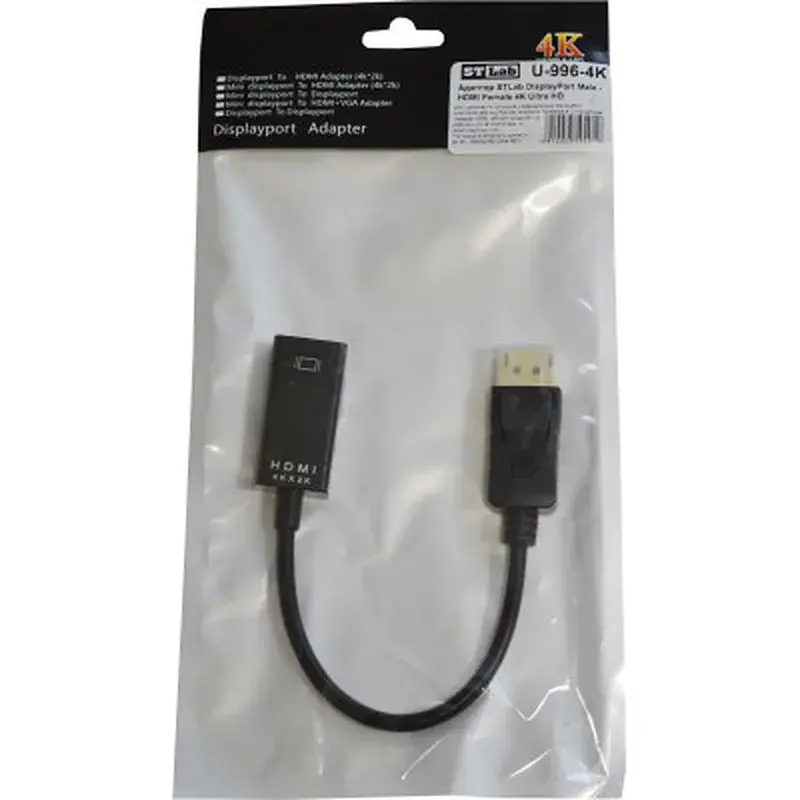 Перехідник DisplayPort Male to HDMI 4K Ultra HD Female ST-Lab (U-996-4K) - фото 6