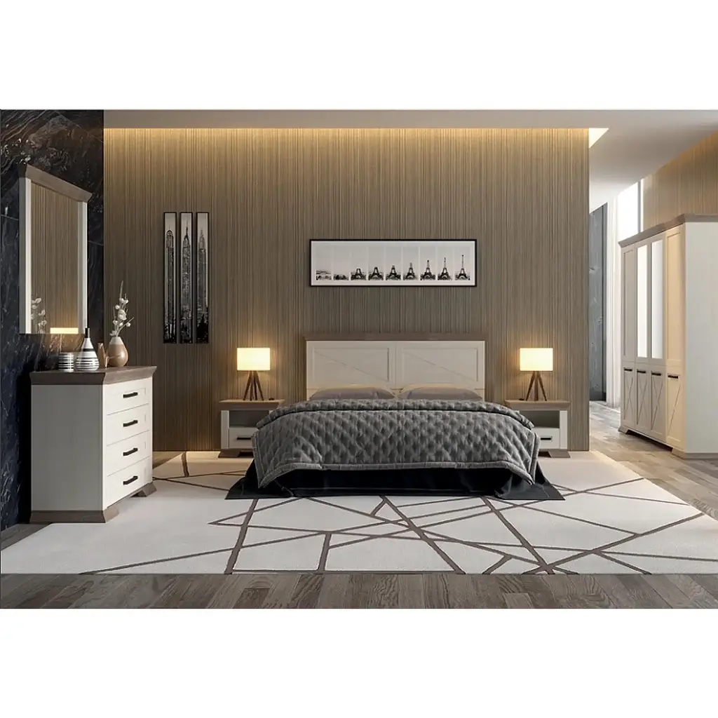 Шафа для одягу з дзеркалом Gerbor Марсель SZF4D Ясен сніжний/Дуб сонома трюфель (GRB-1435) - фото 3