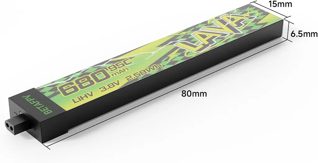 Акумулятор BetaFPV Lava 2 1S 680 mAh BT2.0 / 3.8V / 95C / LiHV для FPV Air, Meteor, Cetus, Tiny Whoop (19522) - фото 2