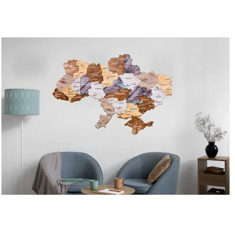 Дерев'яний пазл PuzzleOK Мапа України 60х90 см Арт-90609   - фото 6