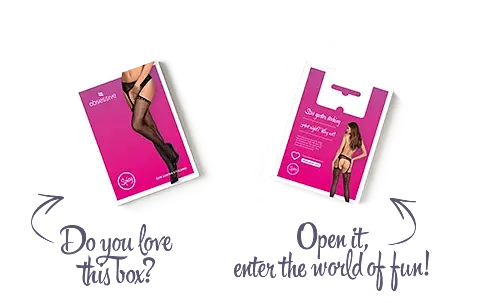 Сітчасті панчохи-стокінги зі стрілкою Obsessive Garter stockings S314 чорні імітація гартерів S/M/L - фото 7