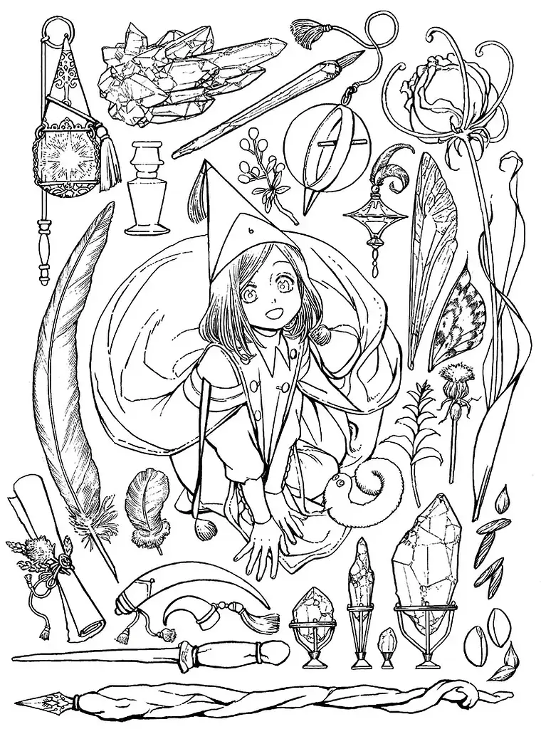 Манга Наша Ідея Ательє чаклунських капелюхів розмальовка (Coloring book) українською мовою NI AK CB - фото 5