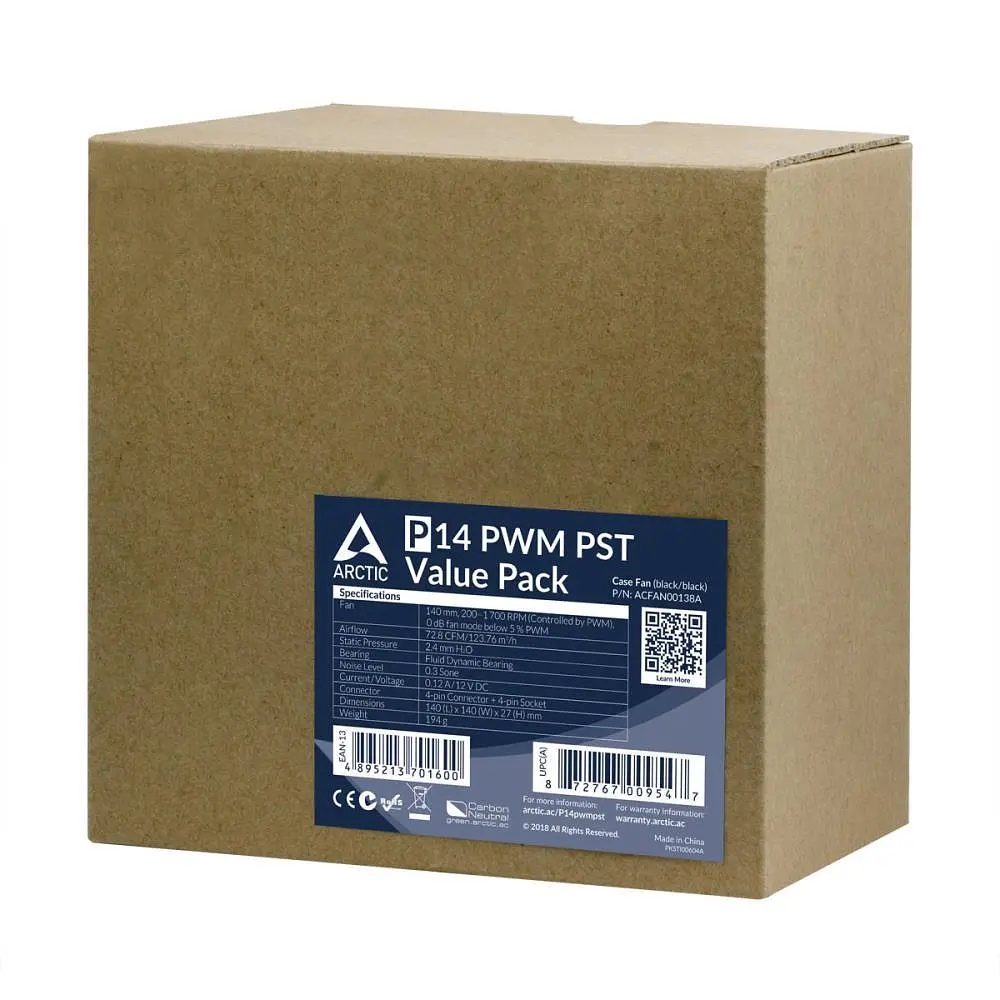 Корпусний вентилятор 140 мм Arctic P14 PWM PST 5pcs ACFAN00138A Black - фото 4
