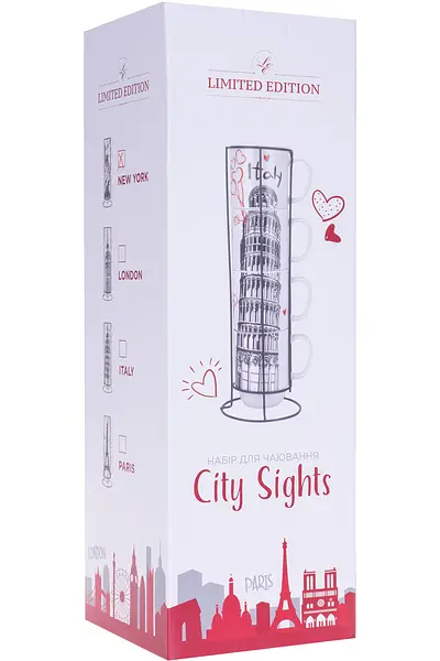 Набір чашок на металевій підставці Limited Edition Paris, 5 предметів (6418258) - фото 2