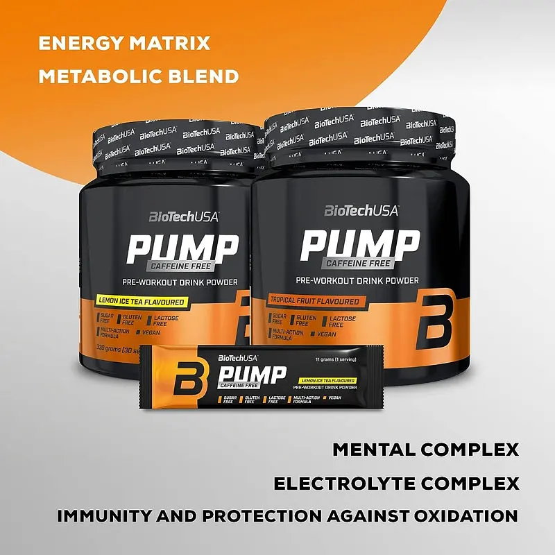 Передтренік BiotechUSA Pump Caffeine free Ice tea-lemon 11 г - фото 2