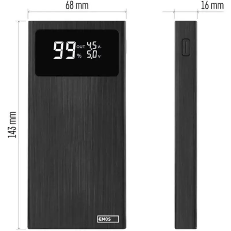 Батарея універсальна EMOS 10000mAh BETAQ 10, 22.5W, black (B0531B) - фото 6