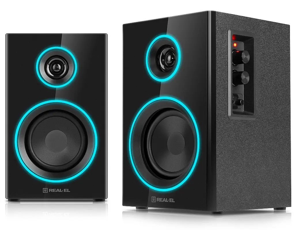 Компьютерные колонки 2.0 REAL-EL RS410 12Вт RGB Bluetooth Black - фото 3