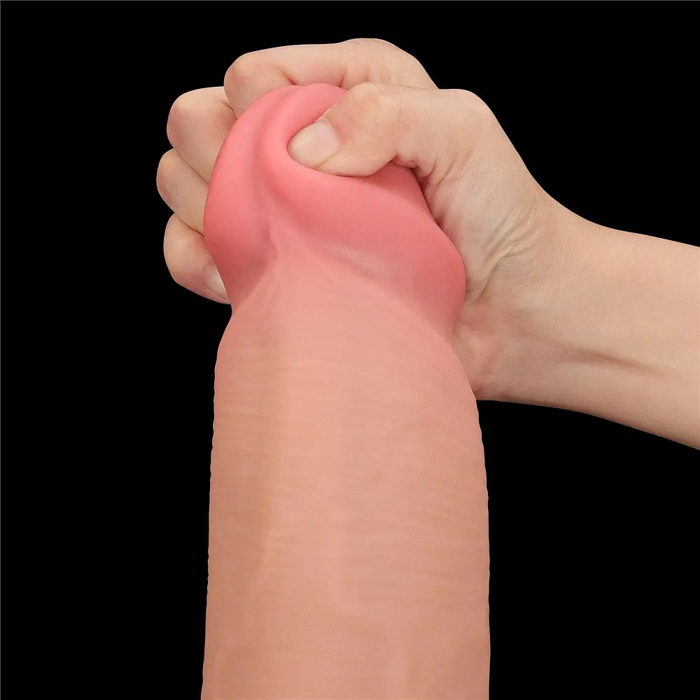 Фалоімітатор LoveToy Sliding-Skin Dual Layer Dong King Sized 36 см тілесний - фото 16