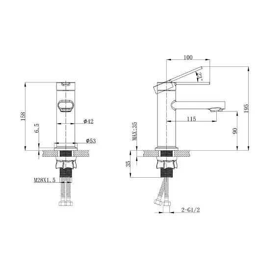 Смеситель для раковины Mixxus Lord 001 Nut Graphite (MI7137) - фото 2