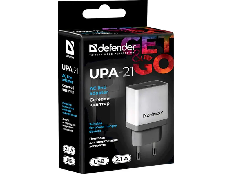 Мережевий зарядний пристрій Defender UPA-21 White (83571) - фото 3