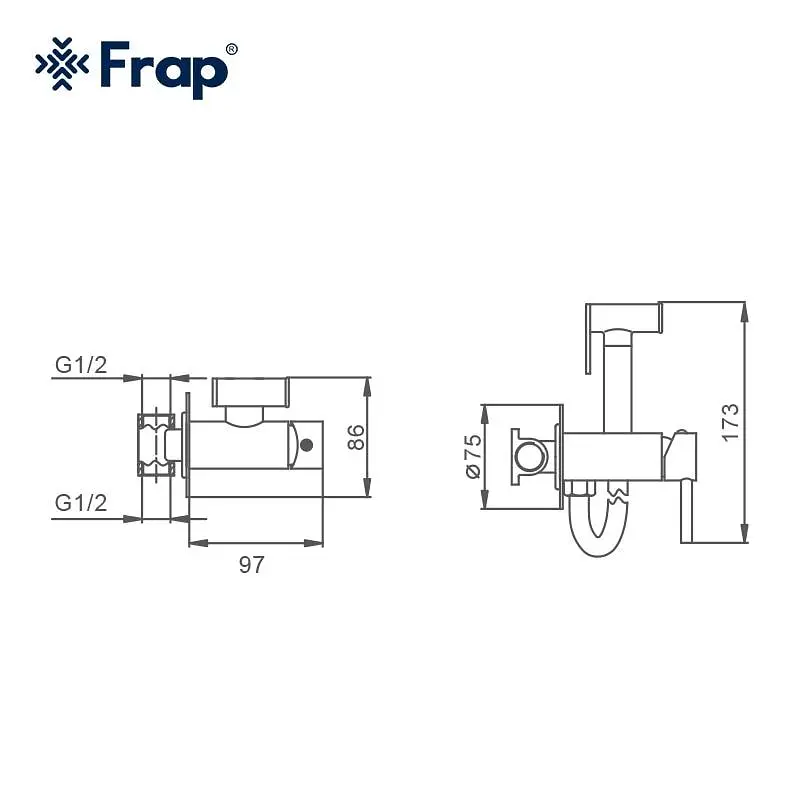 Набор гигиенического душа скрытого монтажа Frap F7505-6, черный, Черный матовый - фото 9