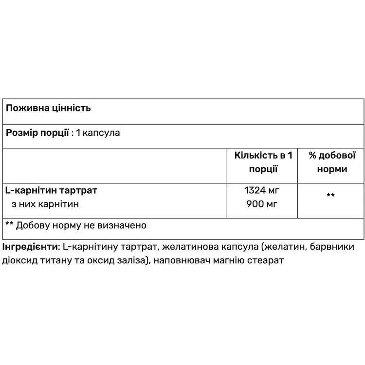 Л-карнитин Nutrend Carnitine Compressed 1324 мг 120 капсул - фото 2