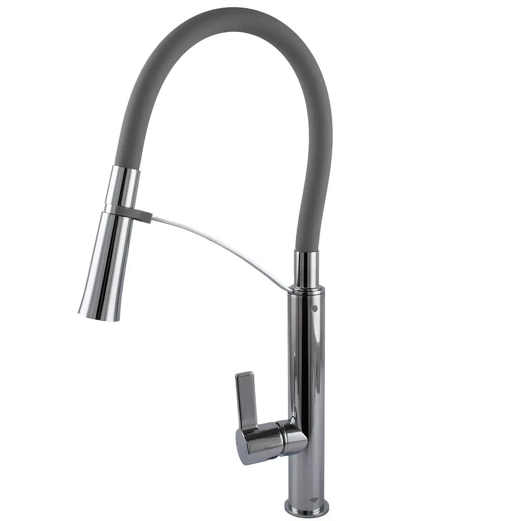 Змішувач для кухні TOPAZ MODERNO TMD-8817-H23-GR з гофро-гусаком і лійкою душ - фото 2