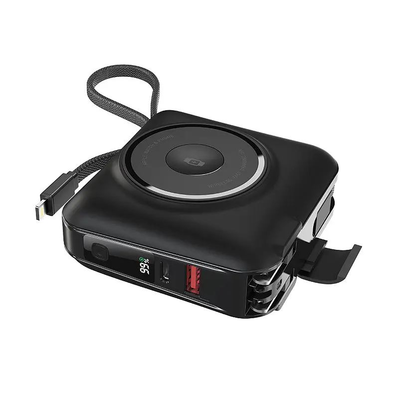 Портативний ЗП Power Bank WIWU Wi-P051 6 in 1 PD45W з БЗП+iWatch 15000 mAh Black - фото 2