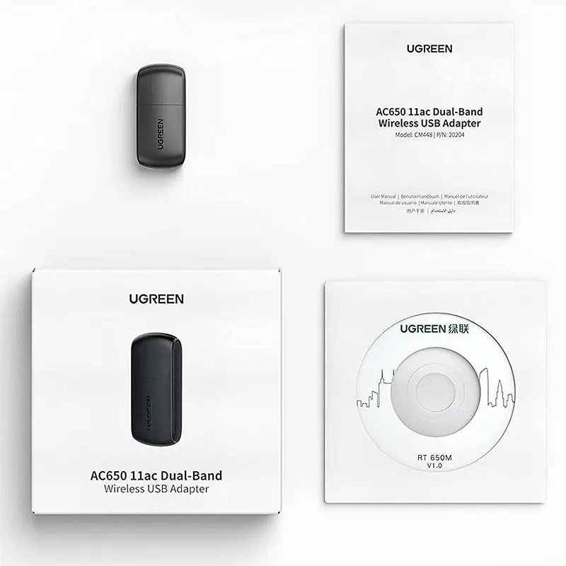 Адаптер Wi-Fi Ugreen AC650 11ac Dual-Band USB 2.0 (CM448) - фото 4