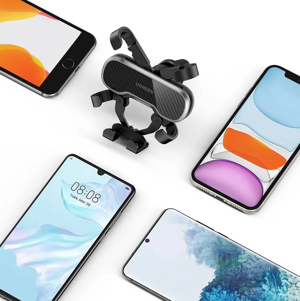 Автомобільне кріплення для смартфона 4.7-7.2" (На решітку+гачок) LP228 Ugreen Чорне - фото 3