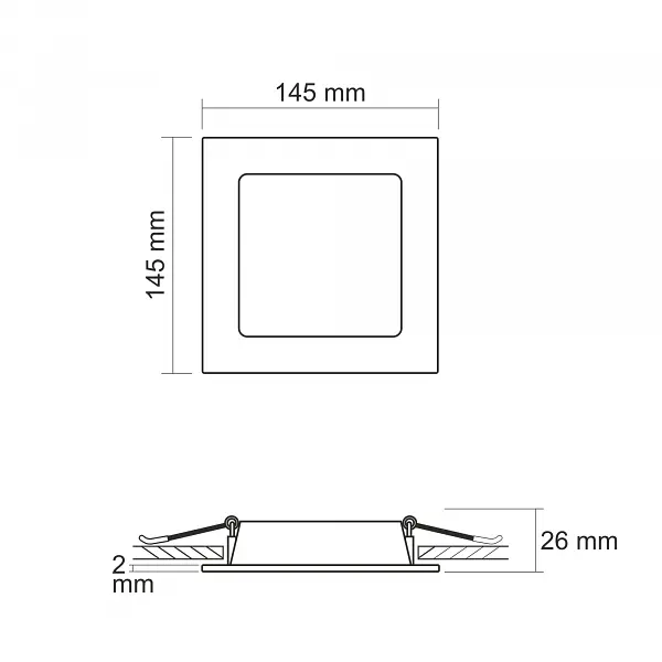LED світильник Back вбудований квадрат VIDEX 9W 5000K - фото 5