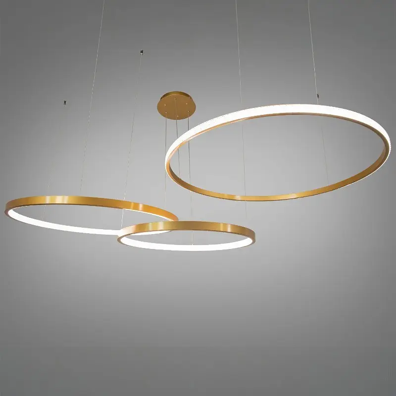 Люстра кільця LED D2490-1000+800+600G - фото 3