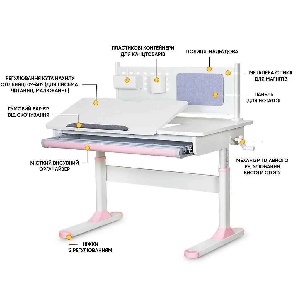 Детский стол ErgoKids TH-325 Pink (TH-325 W/PN) - фото 3