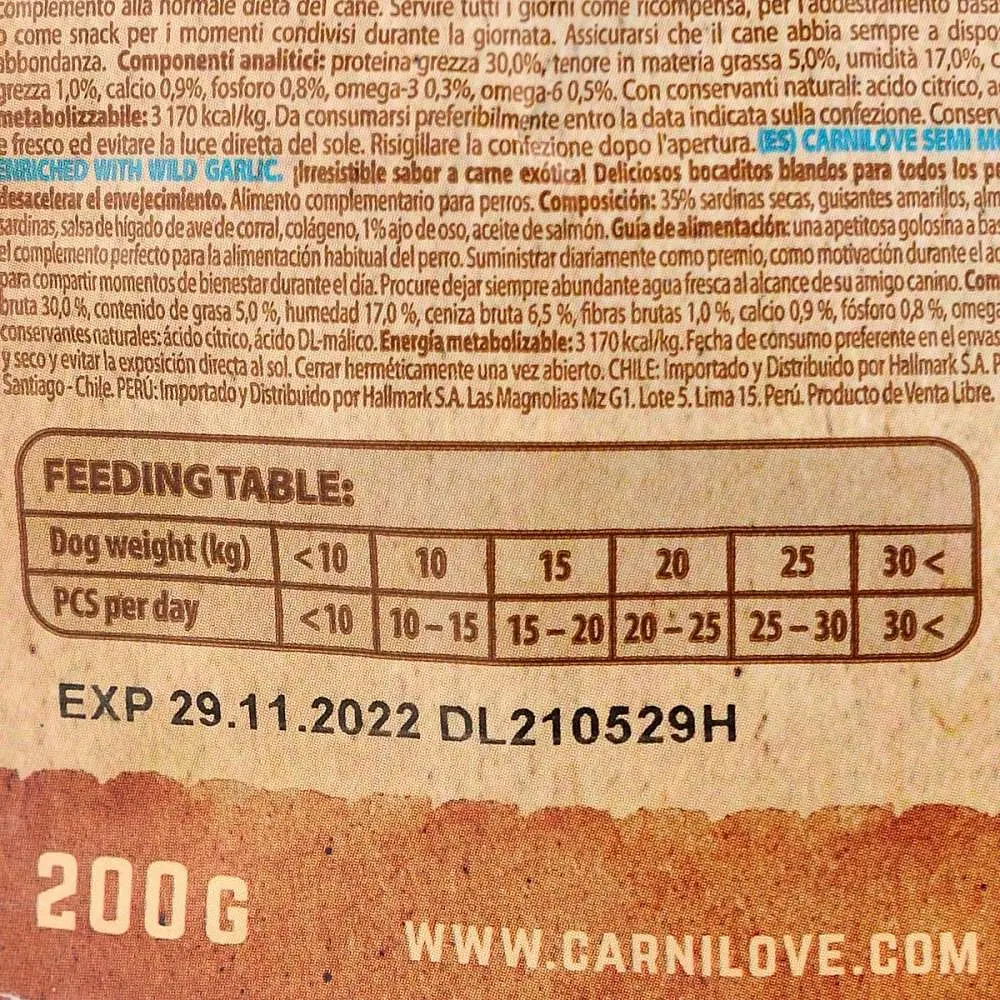 Ласощі Carnilove Dog Semi Moist для собак, сардина і часник, 200 г - фото 8