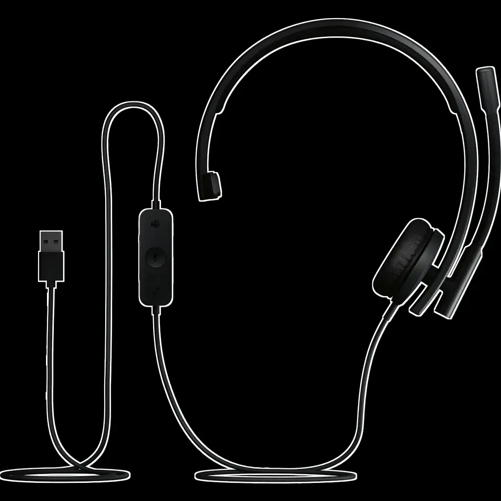Гарнітура Logitech H570e Corded Mono BLACK-USB-A (981-001426) (7095236) - фото 3