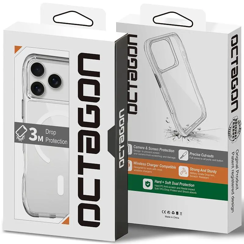 Чохол Epik TPU Space Octagon with MagSafe для Apple iPhone 17 Pro Max (6.9) Clear - фото 5