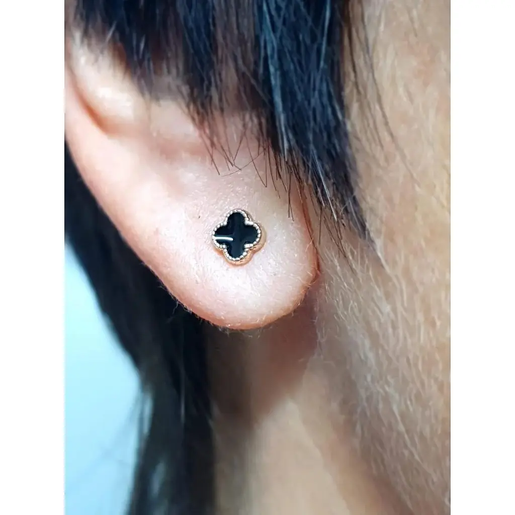 Золоті сережки Астор Конюшина з емаллю. 3132560 - фото 2