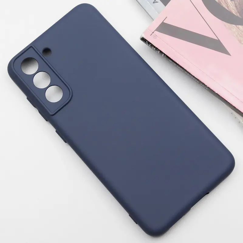 Чохол TPU GETMAN Liquid Silk Full Camera для Samsung Galaxy S21 Синій / Midnight Blue - фото 2