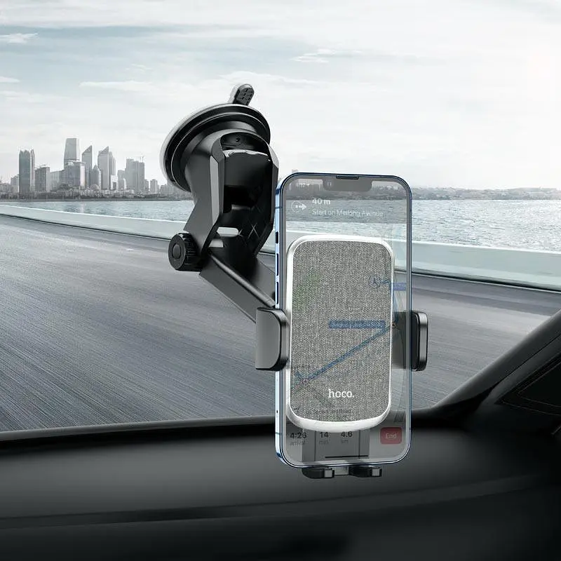 Тримач для телефону в машину Hoco CA95 Polaris push-type telescopic suction cup car holder - фото 4